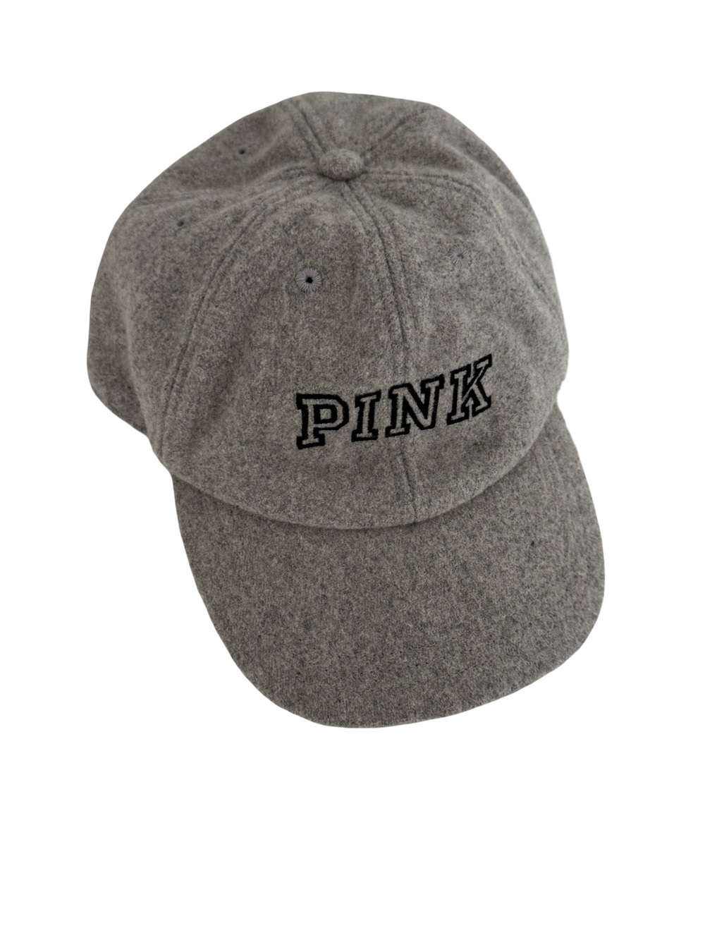 PINK Victoria's Secret Kids Heather Gray Wool-Blend Baseball Cap